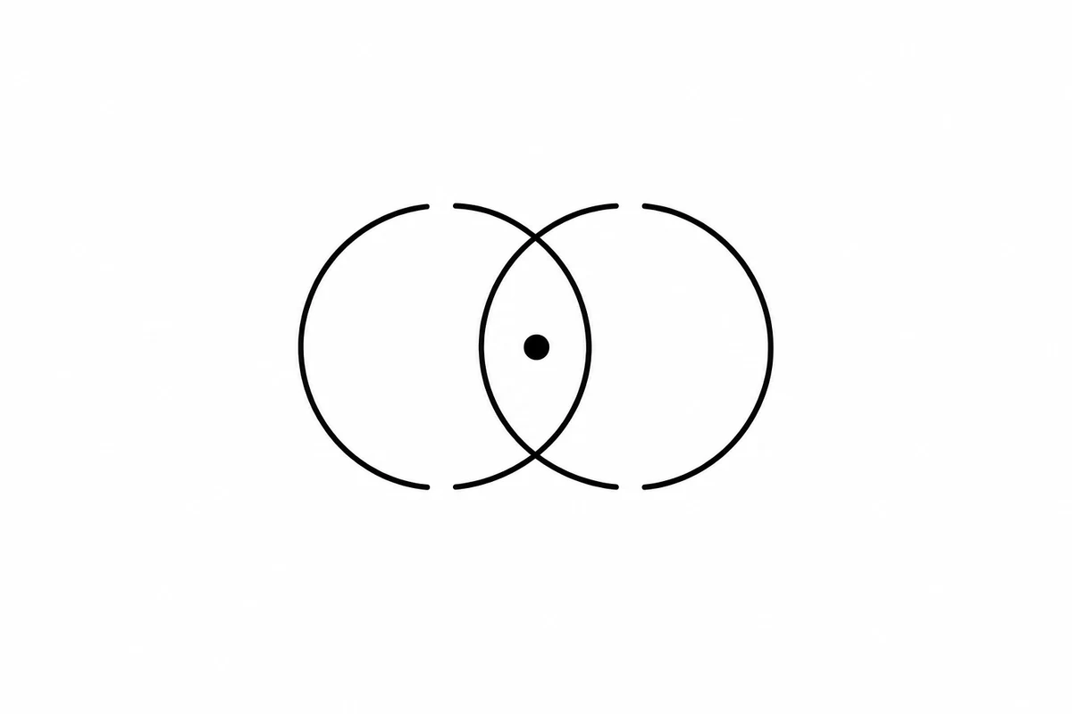 Geometric intersecting circles tattoo concept representing connection and balance